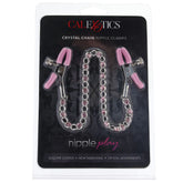 Nipple Play Crystal Chain Nipple Clamps in Pink